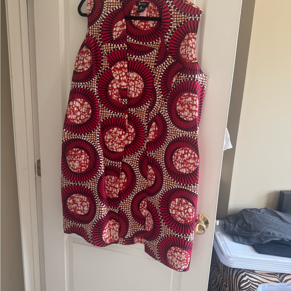 Red and White Patterned Women's vest
